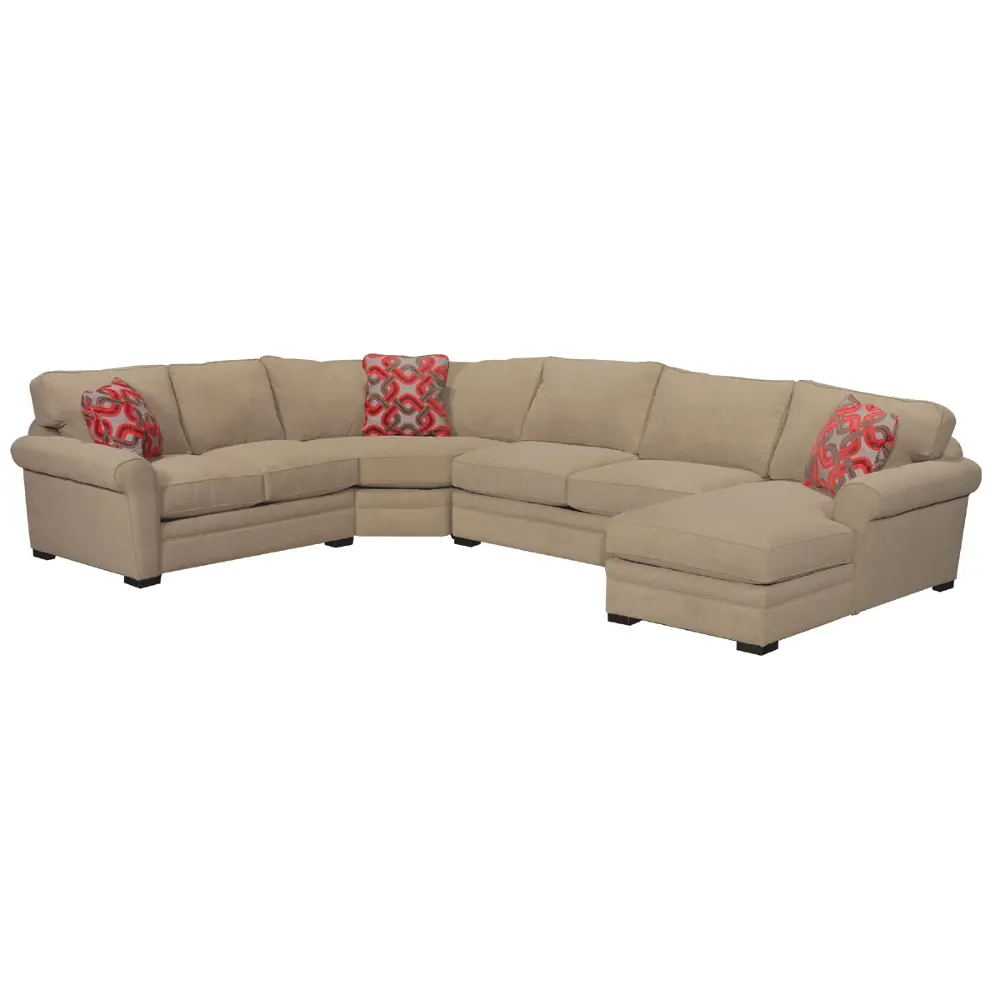 4PC/401/SAND/OPT.1 Sand Microfiber 4 Piece Sectional-1