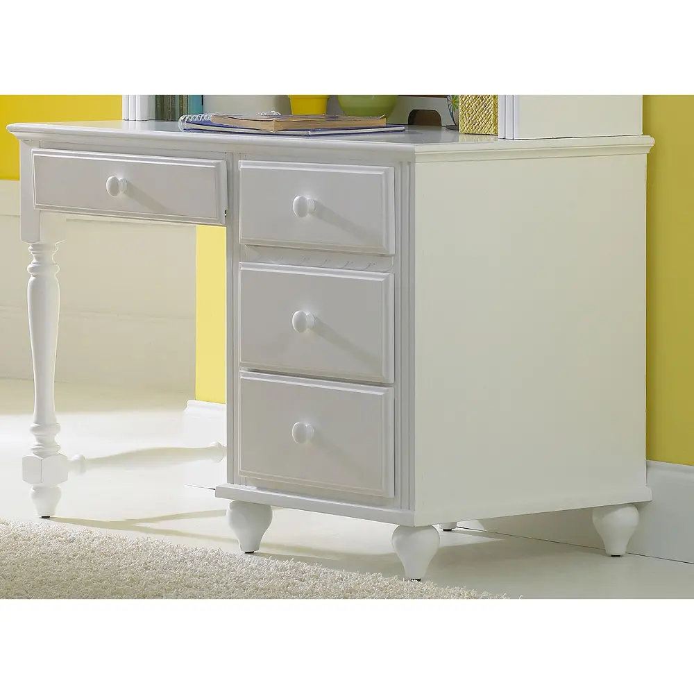 White 4-Drawer Desk - Lauren -1