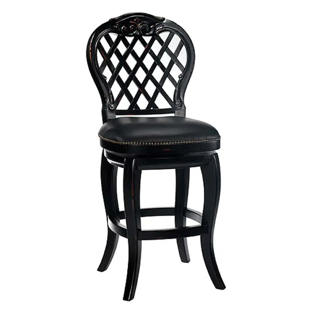 Traditional Black Counter Height Stool - Braxton-1