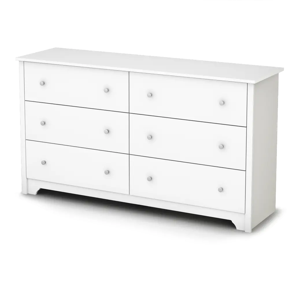3150010 White 6-Drawer Double Dresser - Vito -1