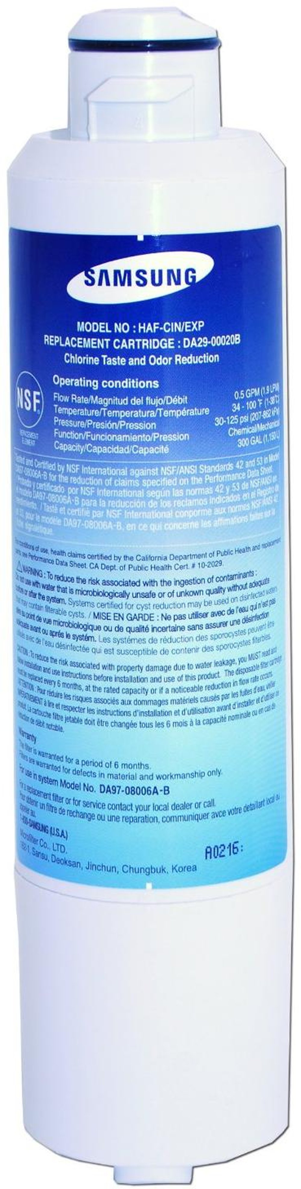 Samsung Refrigerator Water Filter HAF-CIN