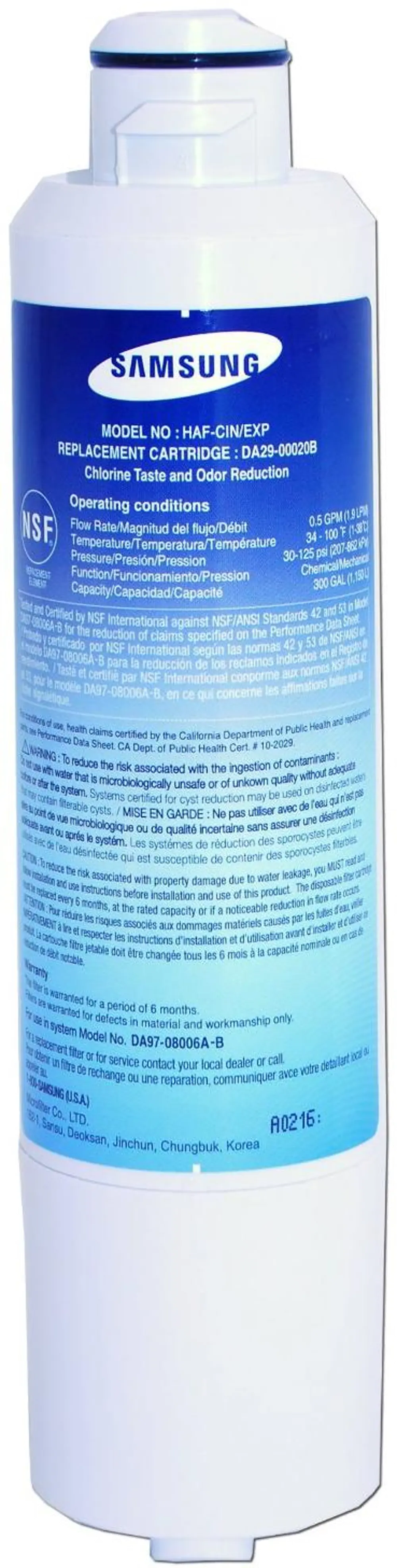 HAF-CIN/EXP Samsung Refrigerator Water Filter HAF-CIN-1