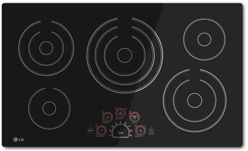 LCE3610SB LG 36 Inch Smoothtop Electric Cooktop - Black-1