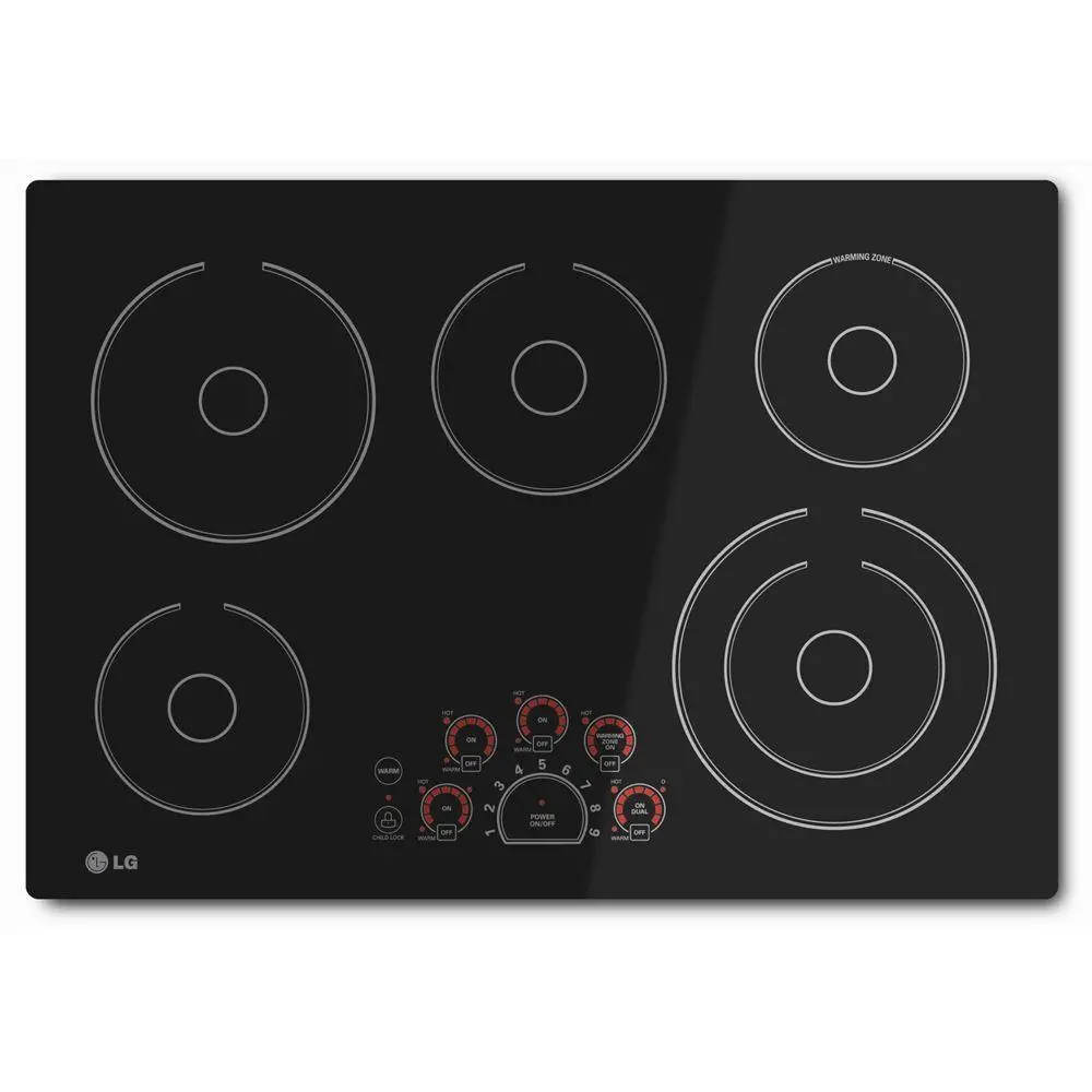 LCE3010SB LG 30 Inch Smoothtop Electric Cooktop - Black-1