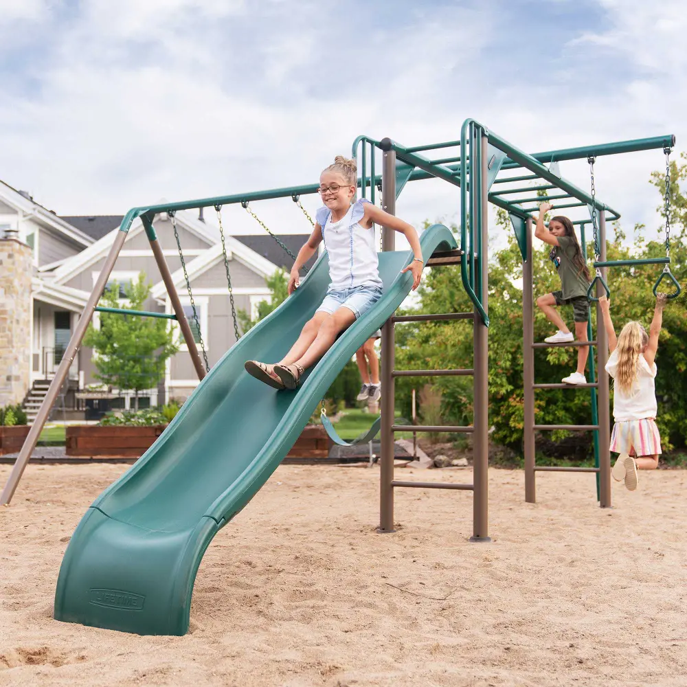 91028 Lifetime Green Monkey Bar Swing Set-1