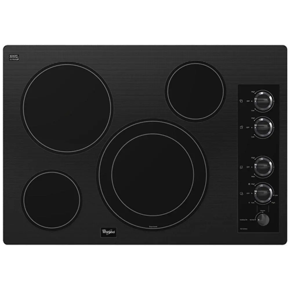 G7CE3034XB Whirlpool 30 Inch Electric Cooktop with AccuSimmer - Black-1