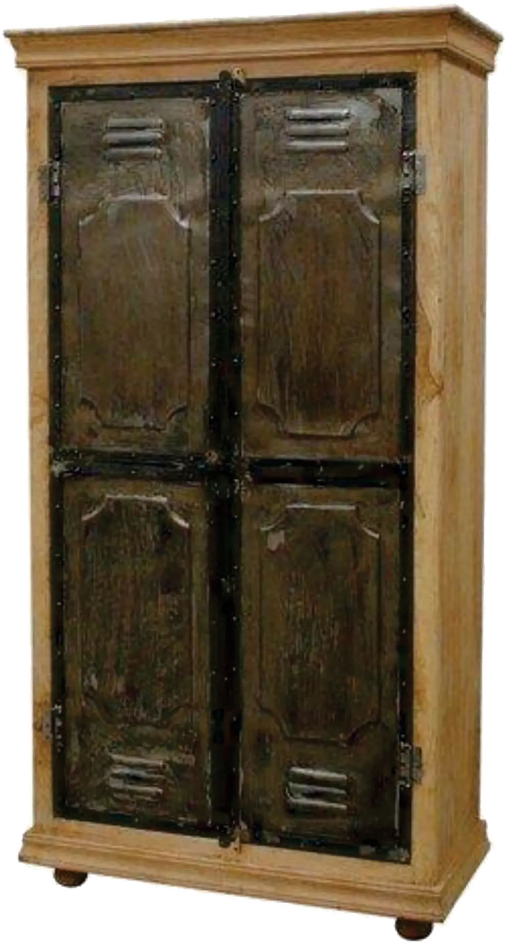 Reclaimed Wood and Iron Industrial Tall Cabinet-1