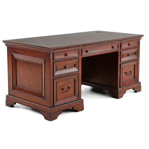 Richmond Burgundy Brown Executive Desk | RC Willey