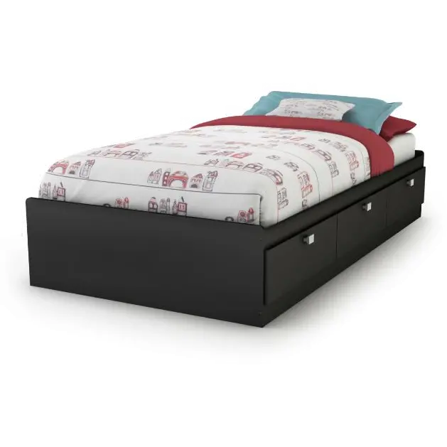 3270080 Spark Contemporary Black Twin Storage Bed - South Shore-1