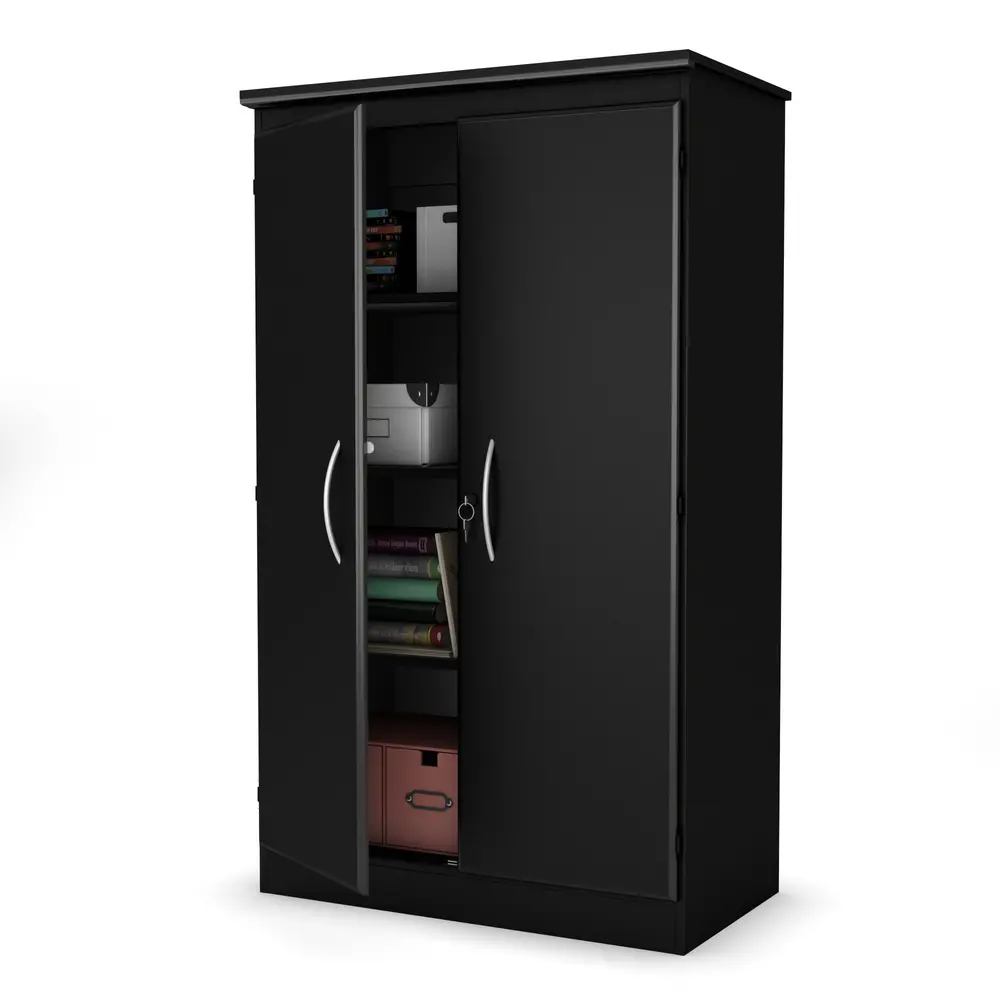 7270970 Pure Black Storage Cabinet - Morgan-1