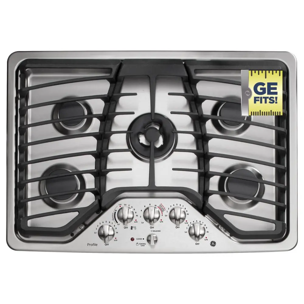 PGP959SETSS GE Profile Series 30 Inch Stainless Steel Gas Cooktop-1
