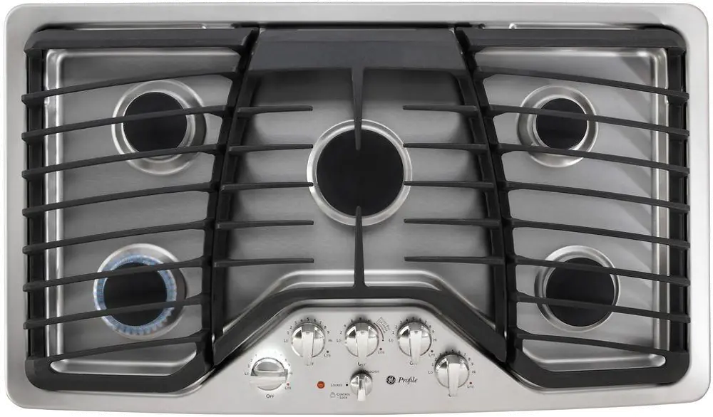 PGP976SETSS GE Profile 36 Inch Gas Cooktop - Stainless Steel-1