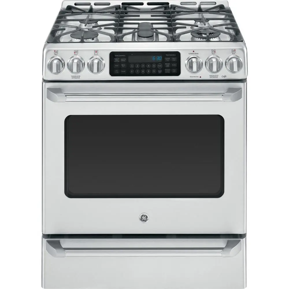 C2S985SETSS Cafe Series 30 Inch Stainless Steel 5.4 cu. ft. Slide-in Gas Range-1