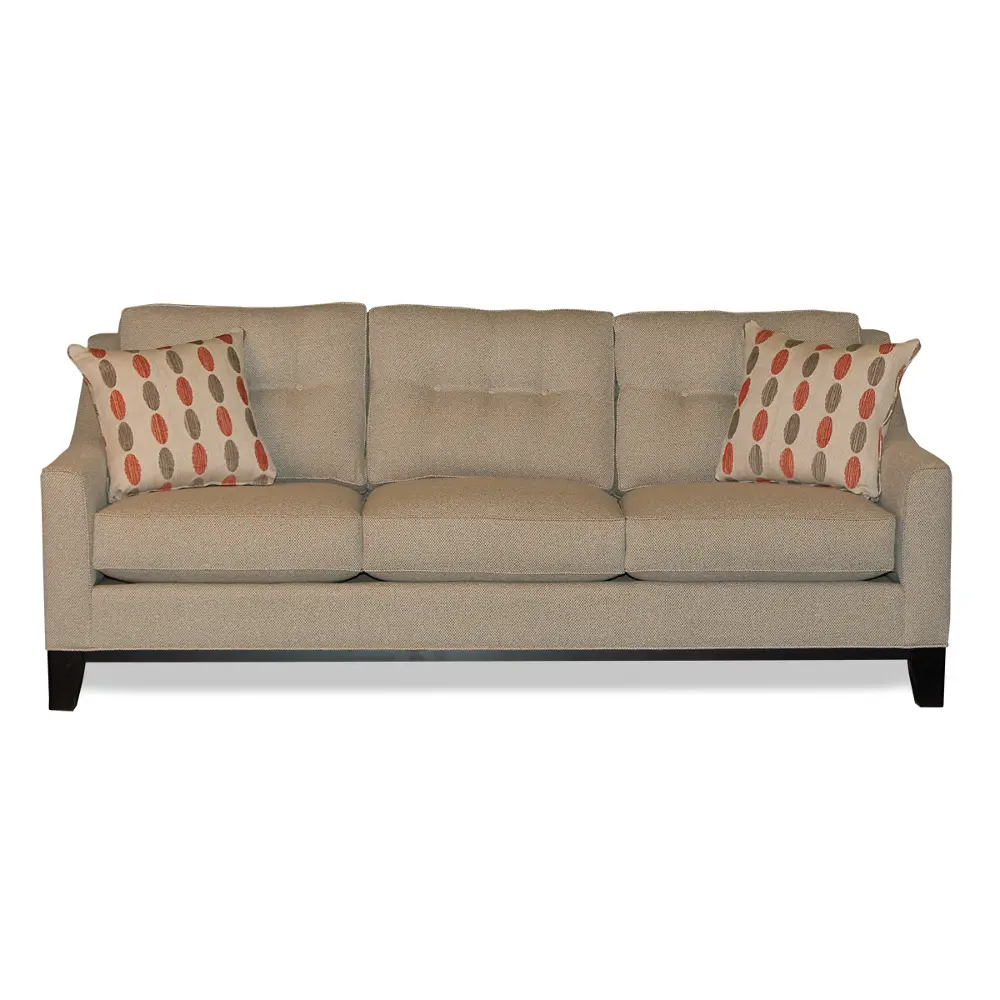 87 Inch Tan Upholstered Sofa-1