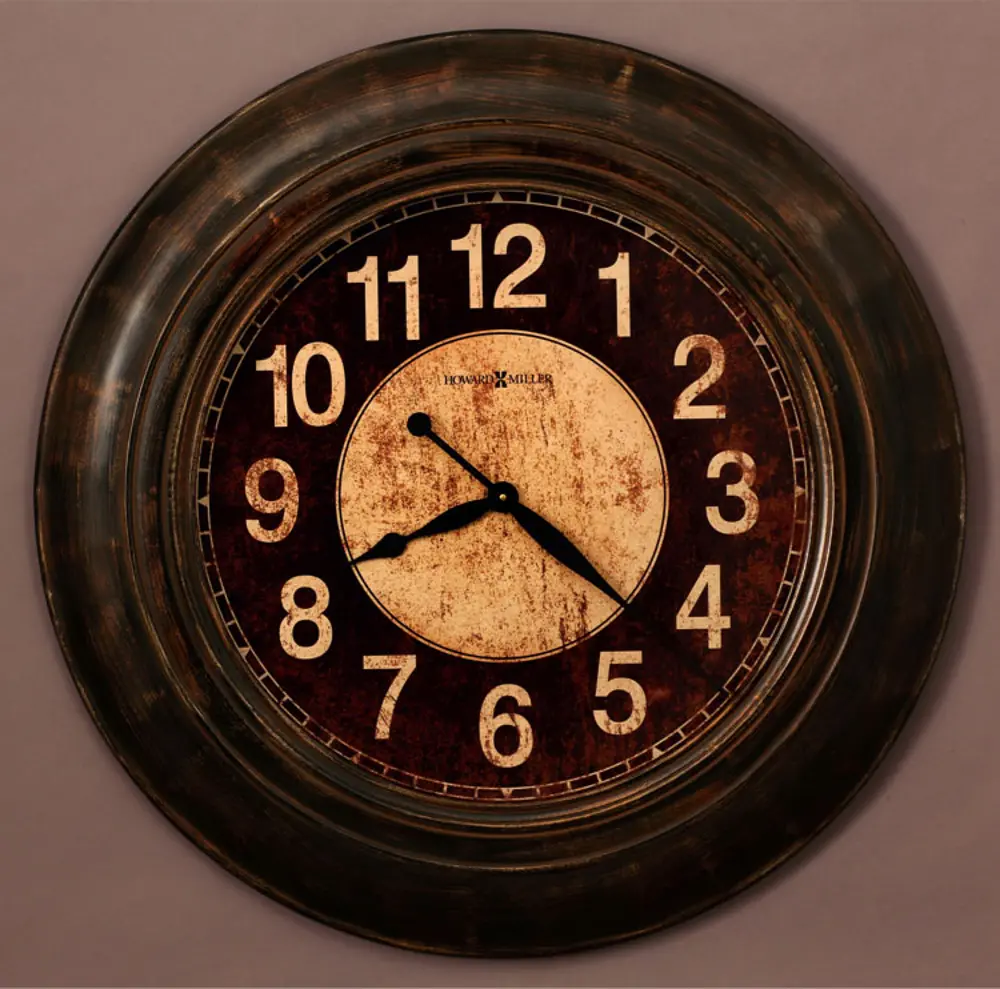 Bozeman Worn Brown Wall Clock-1