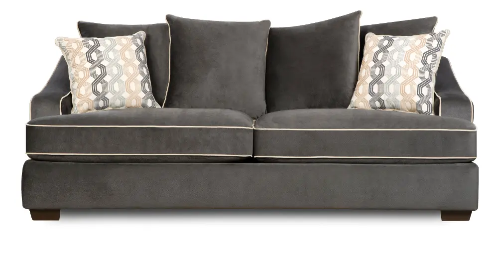 92 Inch Steel Gray Upholstered Sofa-1