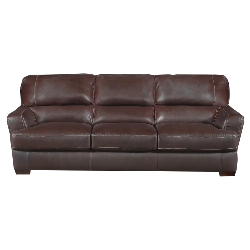 B746-064/15WCSP/SO Natuzzi Editions 93 Inch Dark Brown Leather Sofa-1