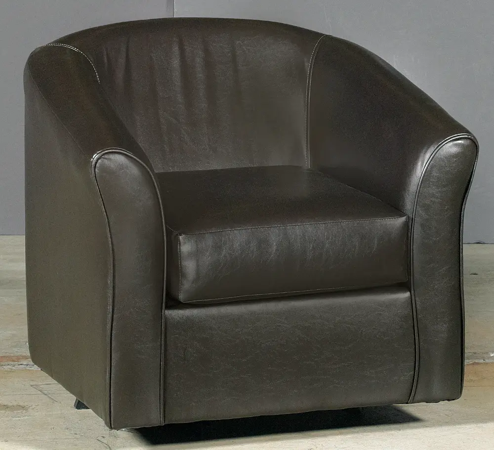 Chocolate Brown Modern Swivel Accent Chair - San Marino-1