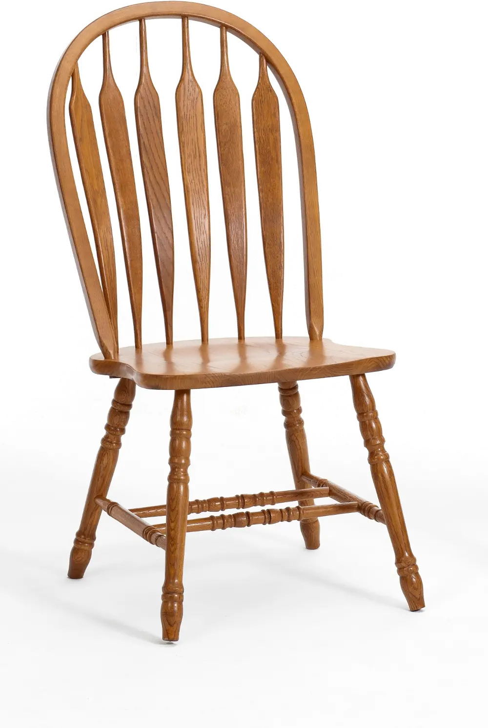 Country Oak Dining Room Chair with Turned Legs - Classic Chestnut-1