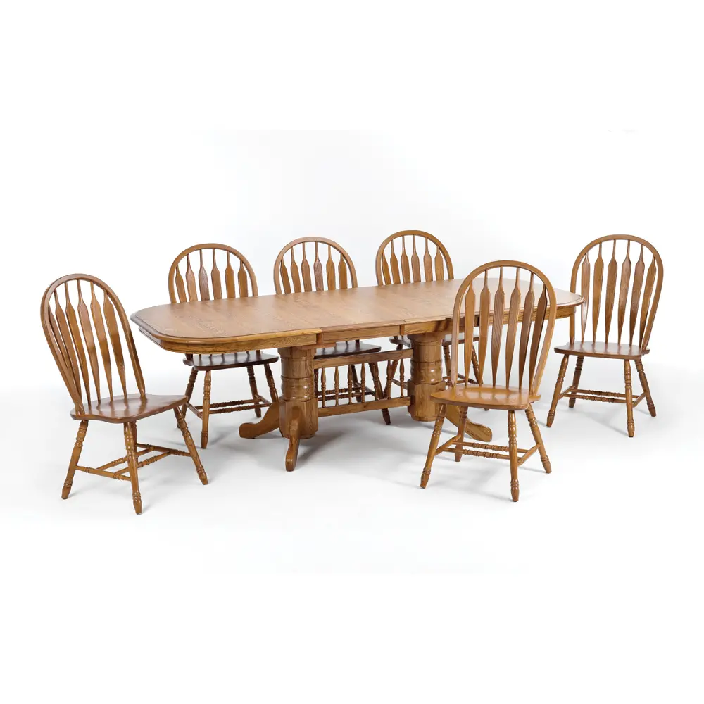 Oak Country 5 Piece Dining Set - Classic Chestnut -1