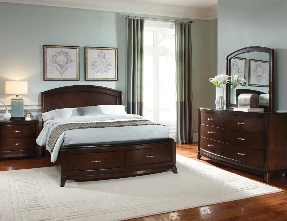Contemporary Brown 4 Piece King Bedroom Set - Avalon-1