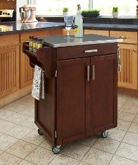Cuisine Cart Cherry Finish Stainless Top - Create-a-Cart | RC Willey ...