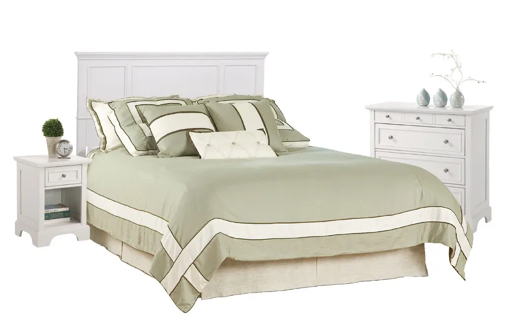 5530-5012 Naples White Queen Headboard, Nightstand, and Chest-1