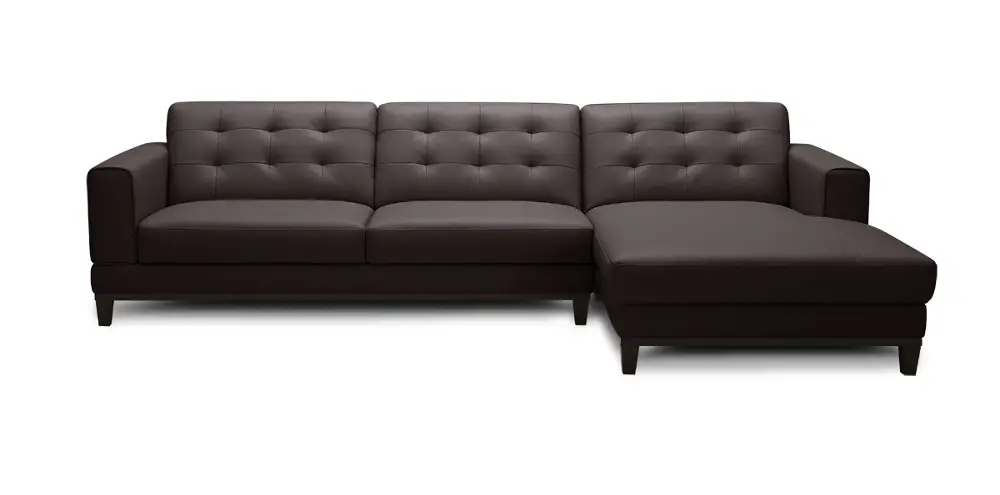 Brown Leather 2 Piece Sectional-1