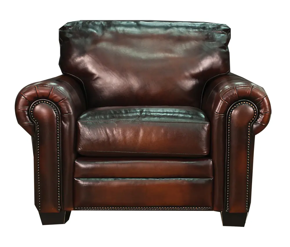 S013-10/TOSCANA/CH 46 Inch Antique Brown Leather Chair-1
