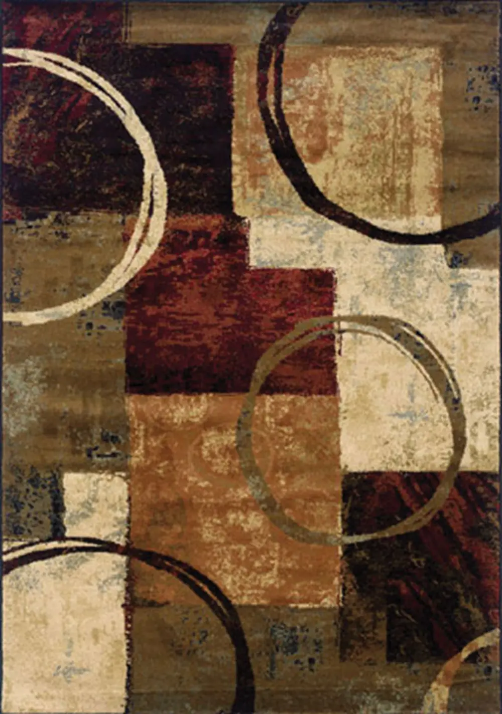 Hudson 5 x 8 Brown, Red and Ivory Area Rug-1
