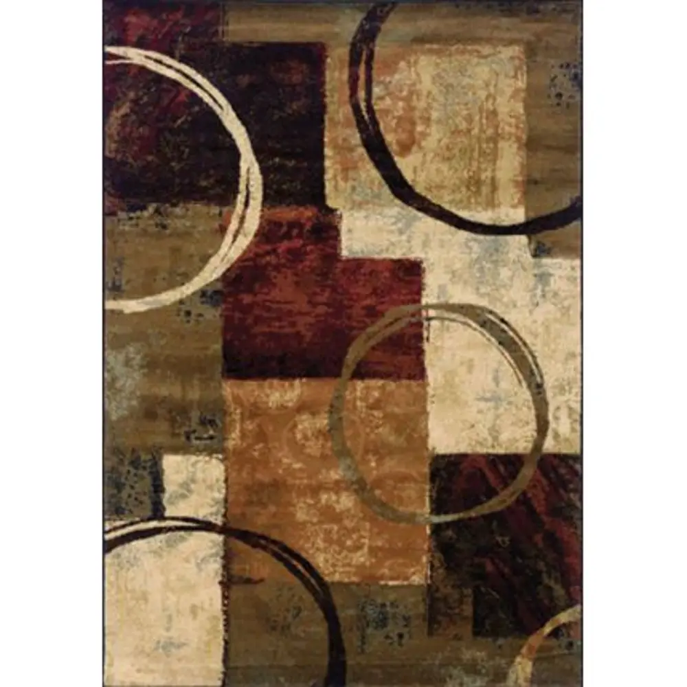 Hudson 8 x 11 Brown, Red and Ivory Area Rug-1