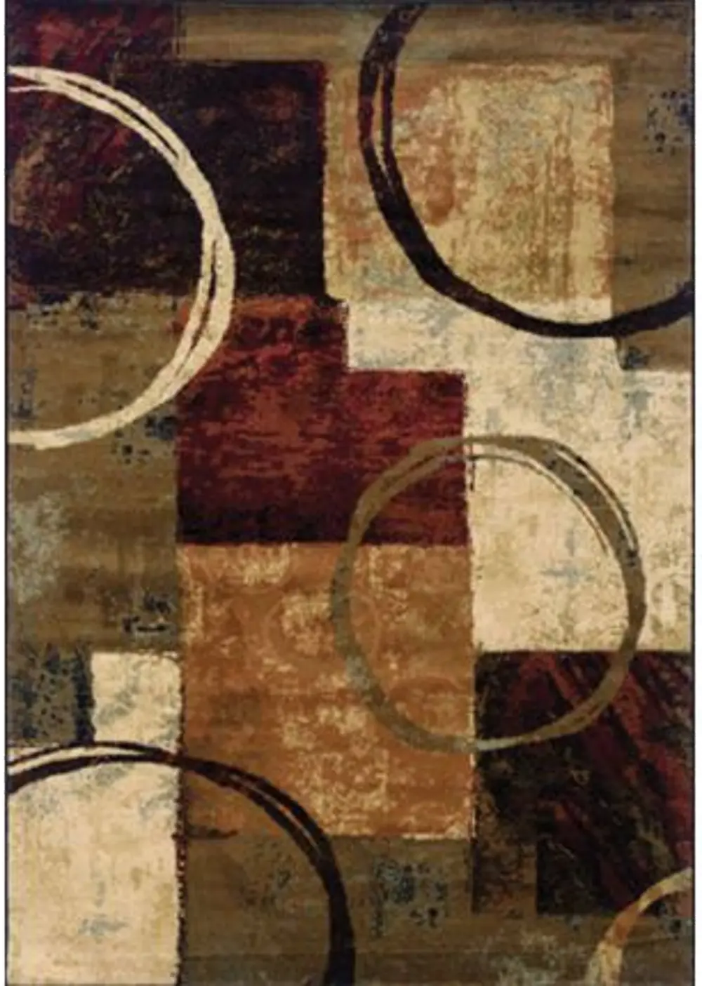 Hudson 8 x 11 Brown, Red and Ivory Area Rug-1