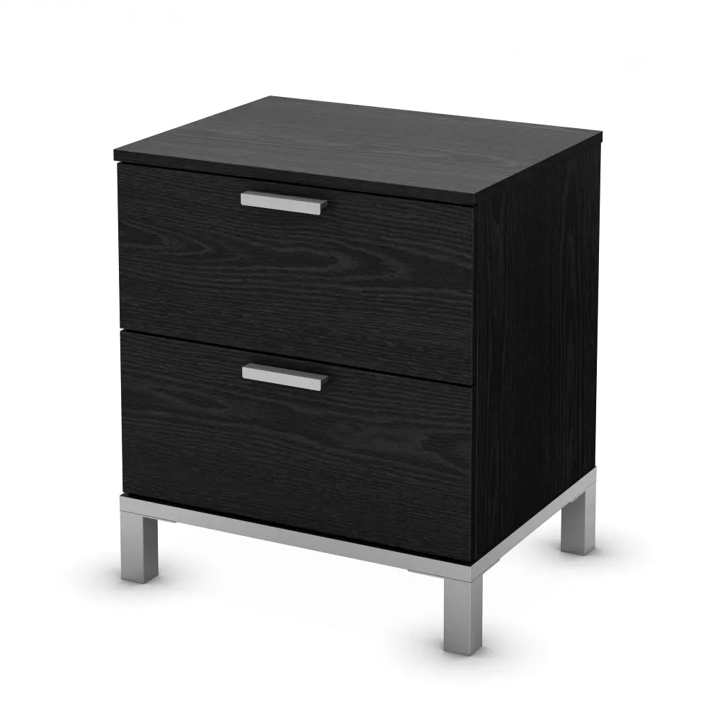 3347060 Black Oak Night Stand with 2 Drawers - Flexible -1
