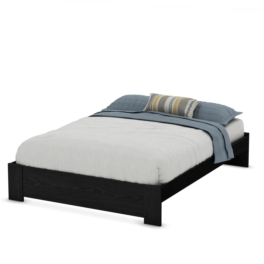 3347203 Black Oak Queen Platform Bed - Flexible-1