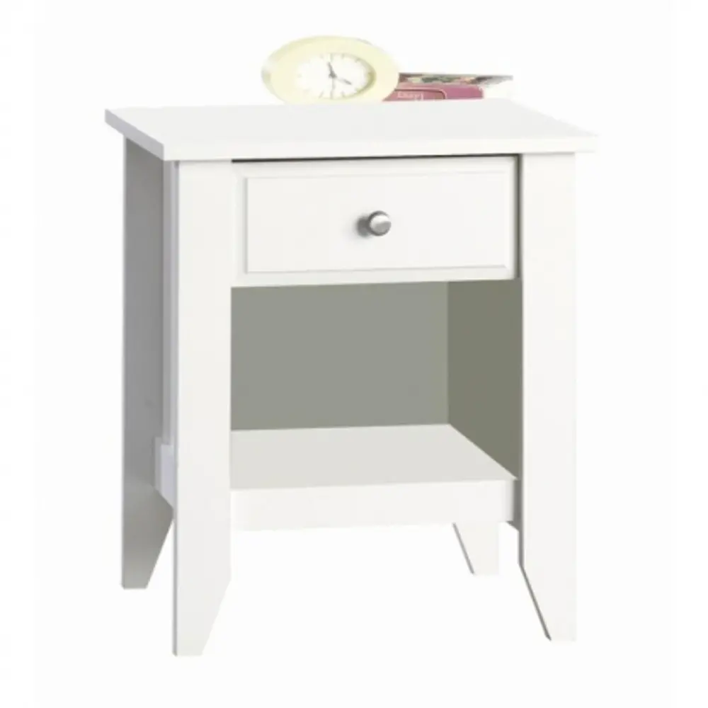 F04728.46/NIGHTSTND White 1-Drawer Nightstand - Relaxed Traditional -1