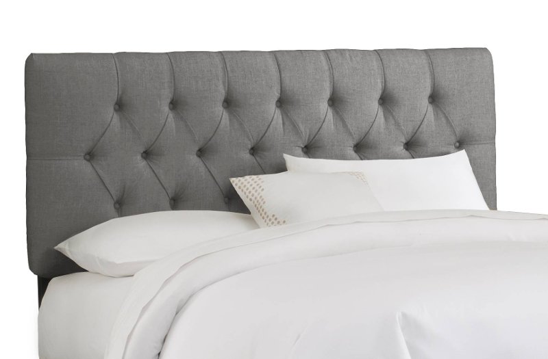 Linen Gray Tufted California King Headboard Rc Willey Furniture