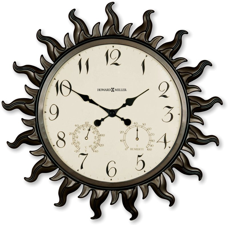 Sunburst Indoor Outdoor Wall Clock Rc Willey Sunburst Indoor Outdoor Wall Clock Rc, Indoor Outdoor Clock