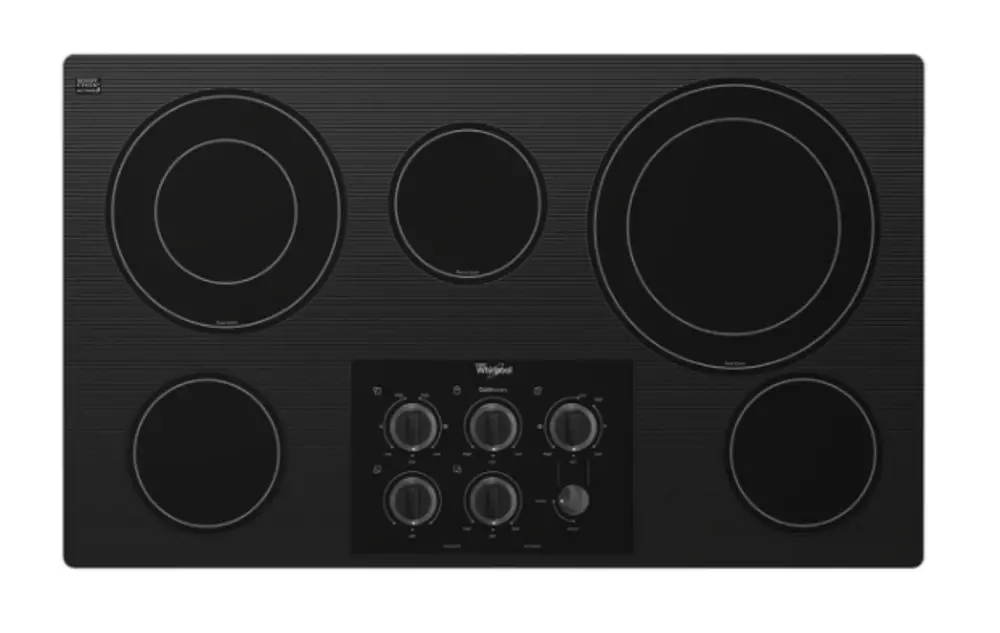 G7CE3635XB Whirlpool 36 Inch 5 Burner Electric Cooktop - Black-1