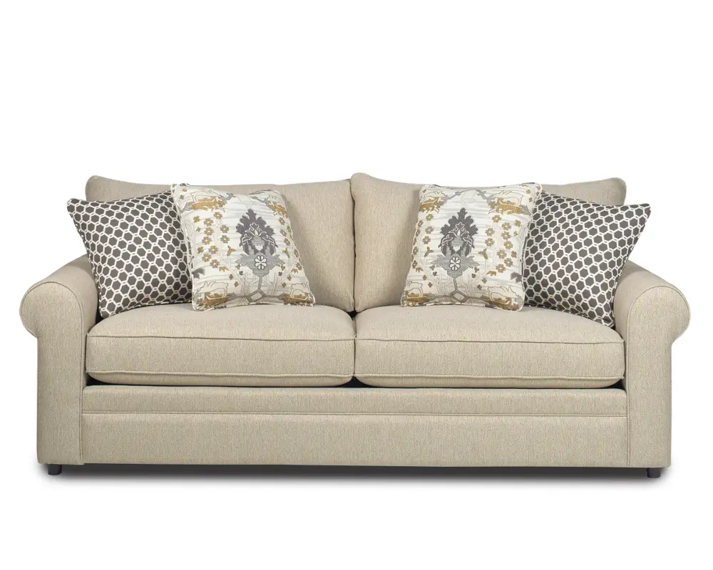 89 Inch Cream Upholstered Sofa-1