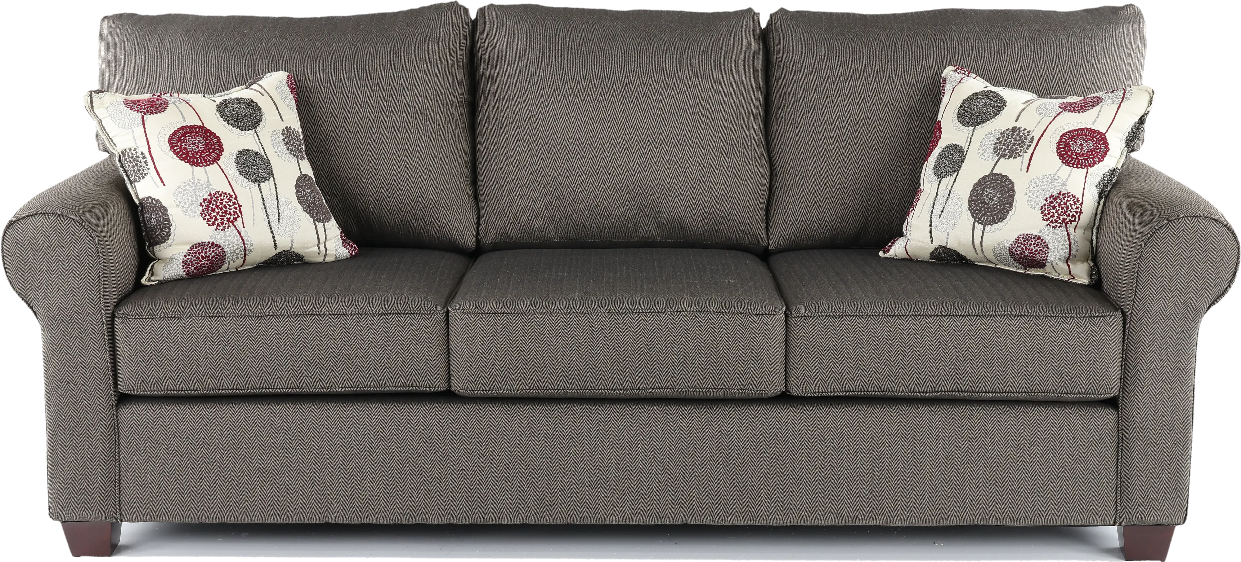 Grey Sofa with Gold Throw Pillows, 50% Off