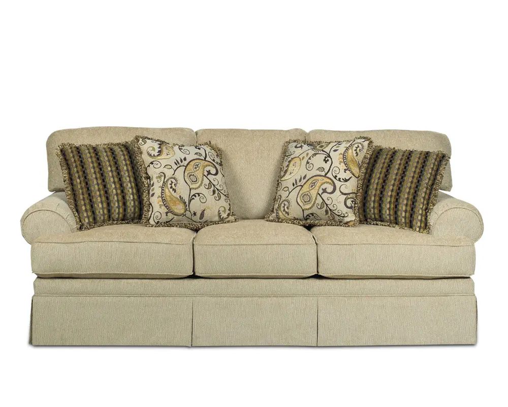 91 Inch Beige Upholstered Sofa-1