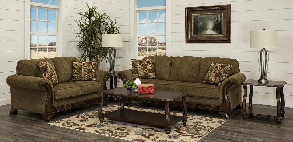 Traditional Brown 5 Piece Living Room Set - Montgomery-1
