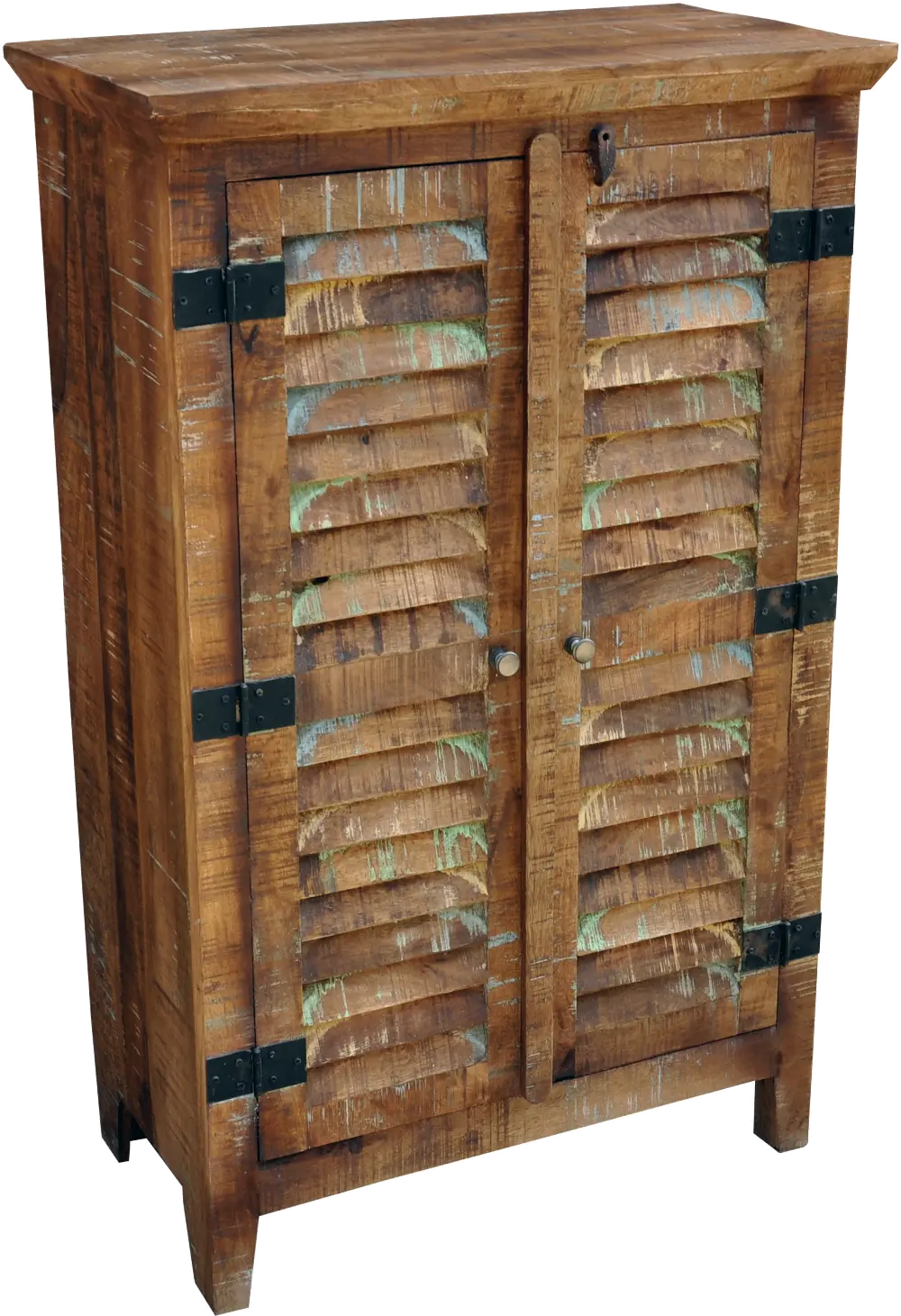 Guru Natural Recycled Wood Tall Shutter Cabinet-1