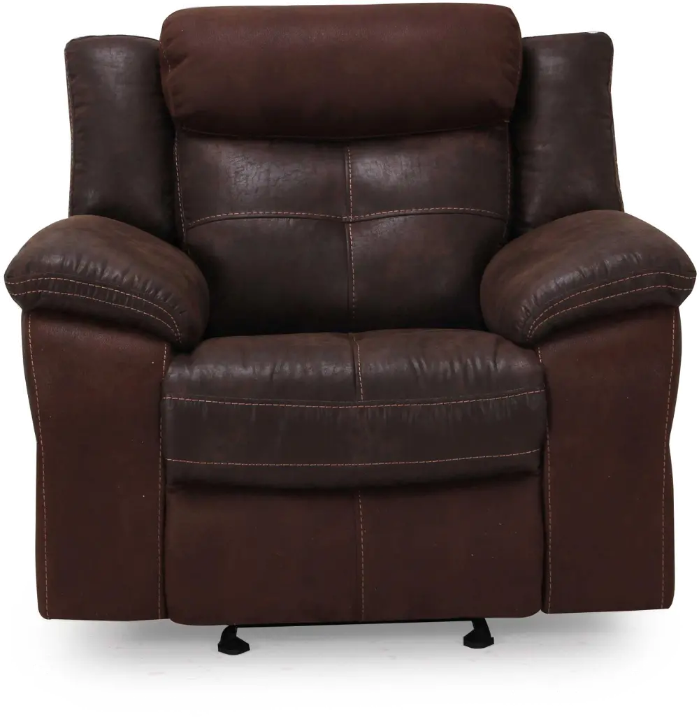 Denver Brown Microfiber Manual Glider Recliner-1