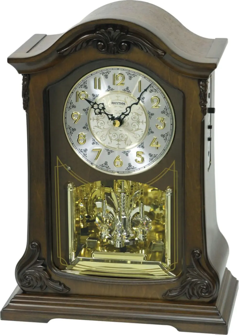 Brown Wood American Pride Musical Mantel Clock-1