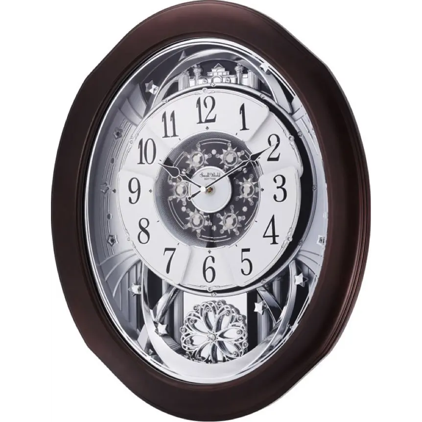 Anthology Espresso Grand Encore Musical Wall Clock-1