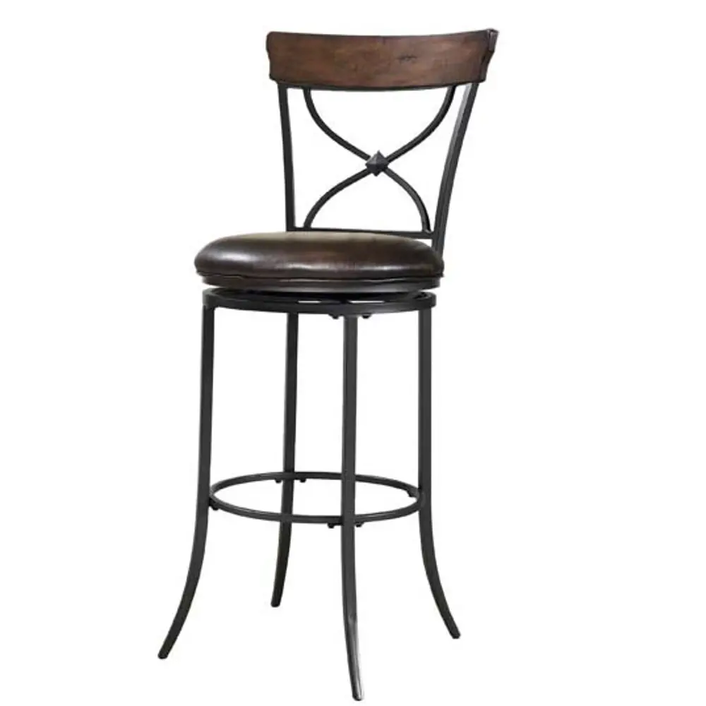 Chestnut Brown X-Back Metal Counter Height Stool - Cameron-1