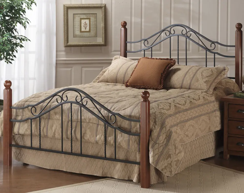 Madison Wood & Iron Queen Metal Bed-1