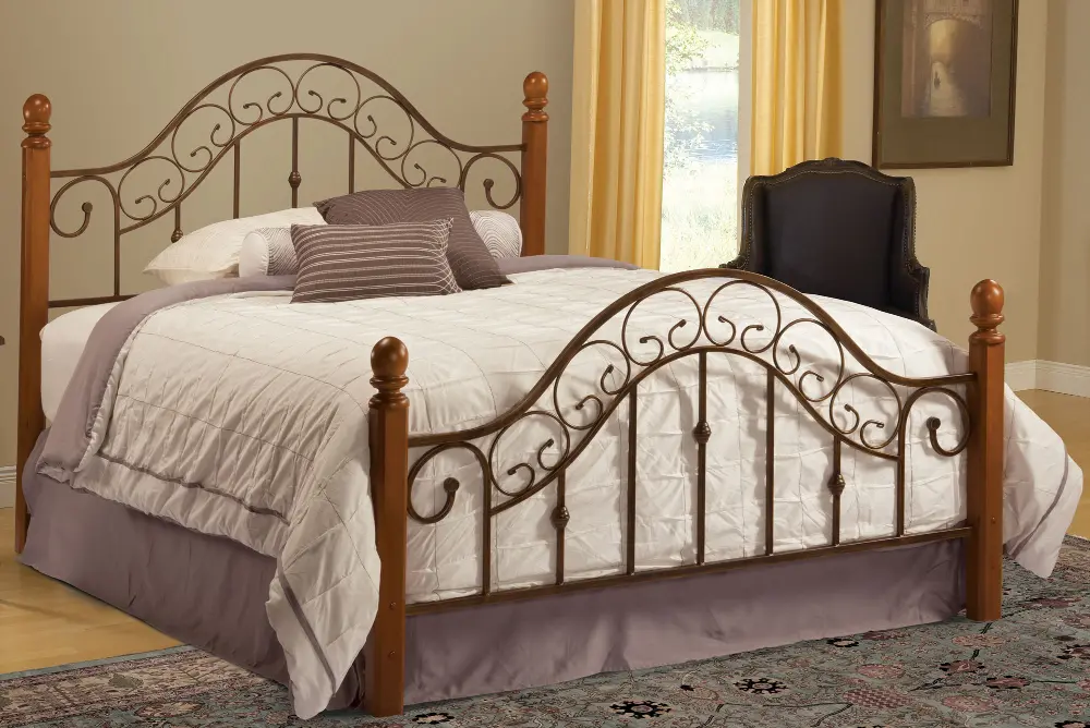 Brown Copper & Pine Full Bed - San Marco -1