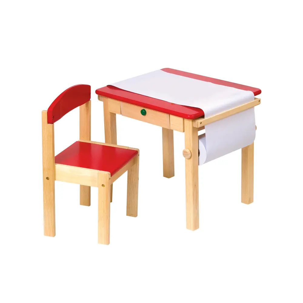 Red Art Table and Chair Set - Art Equipment-1
